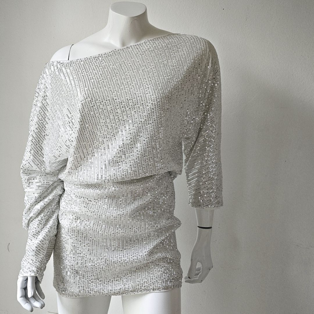 Celeste Asymmetrical Sequin Dress - Image 3
