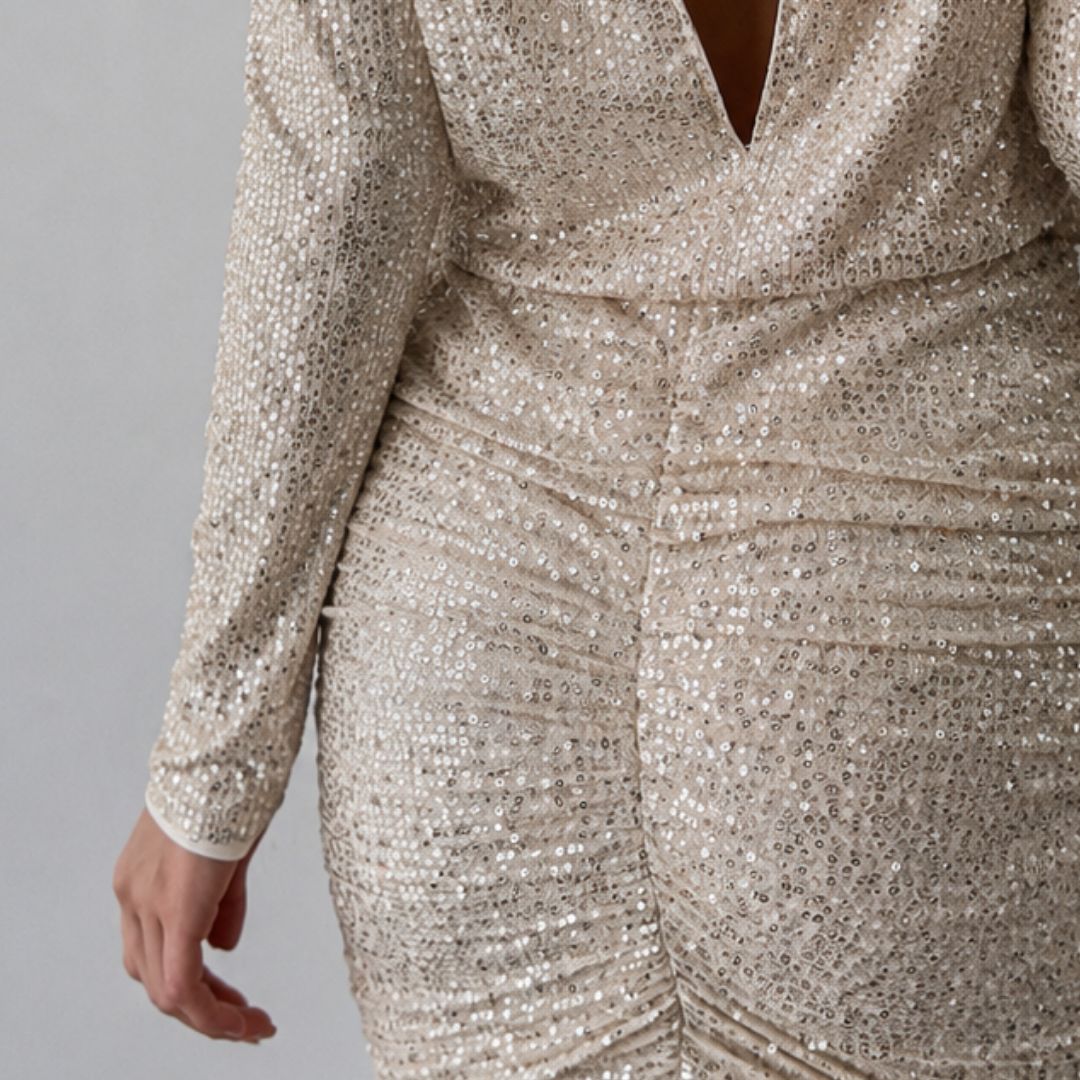 Auréline Ruched Sequin Mini Dress - Image 4