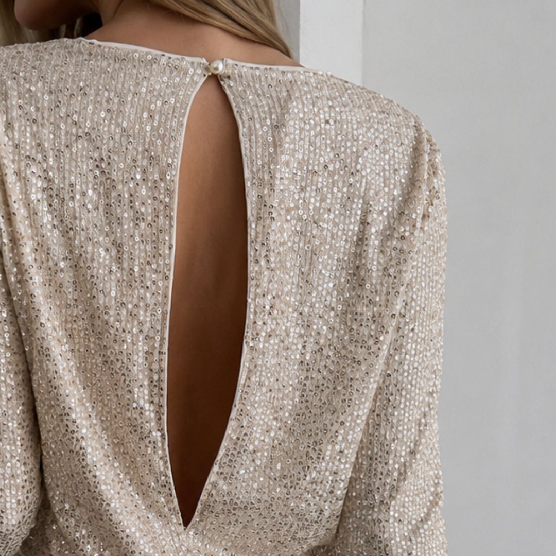 Auréline Ruched Sequin Mini Dress - Image 3