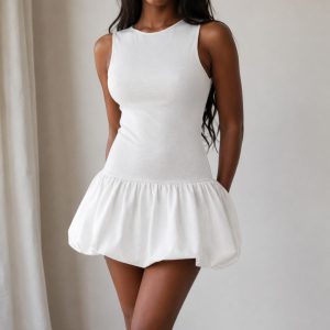 becoming mrs online Elara Soft Ruffle Mini Dress