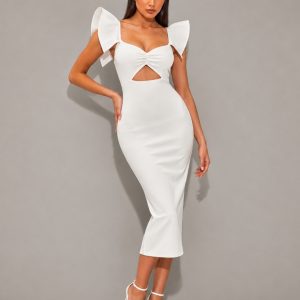 becoming mrs online Valette Tulle Sleeve Midi