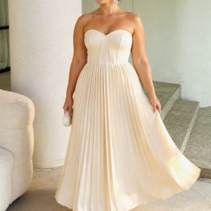 Soléa Pleated Midi Dress