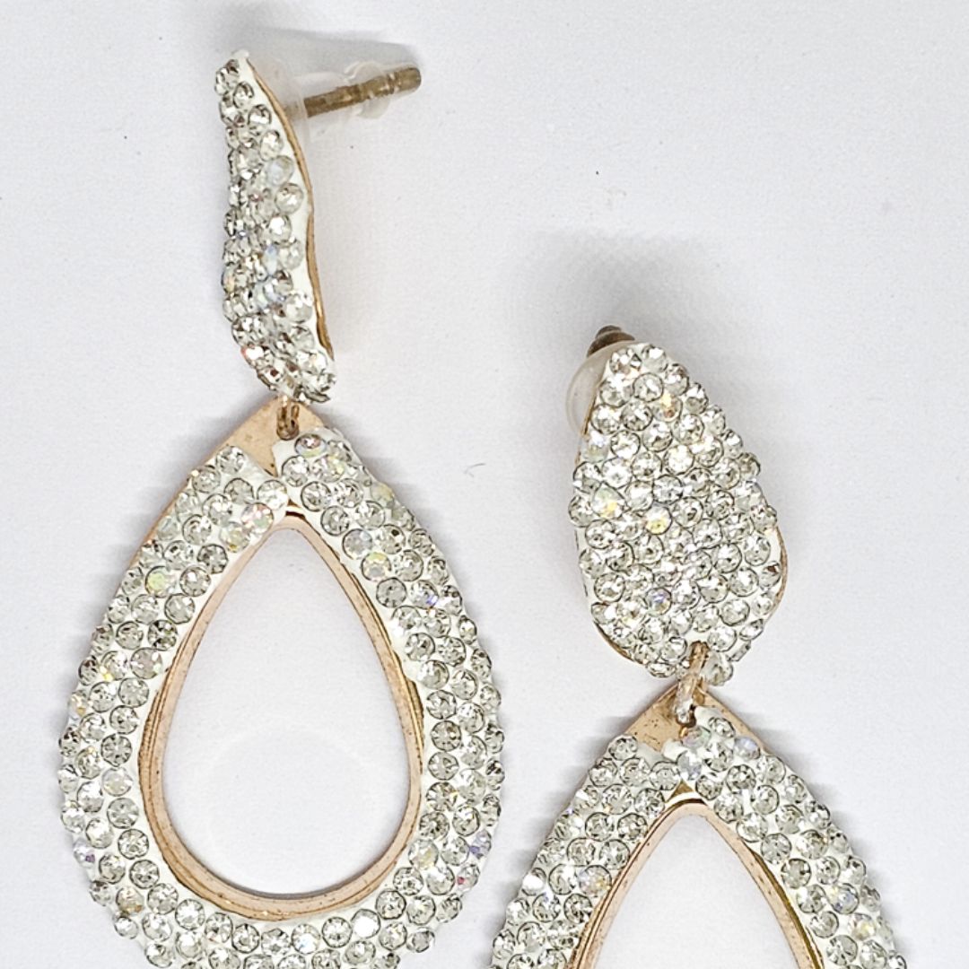 Marélie Crystal Teardrop Earrings - Image 2