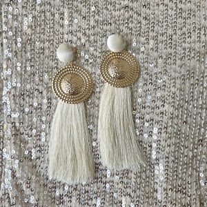 becomingmrs Elowen Tassel Statement Earrings