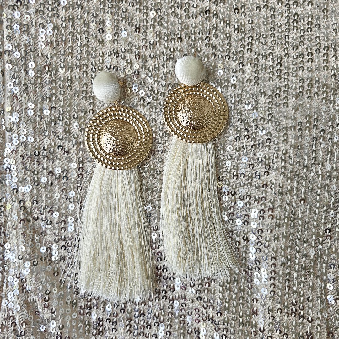 becomingmrs Elowen Tassel Statement Earrings