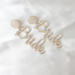 becomingmrs Pearl Bride Statement Earrings