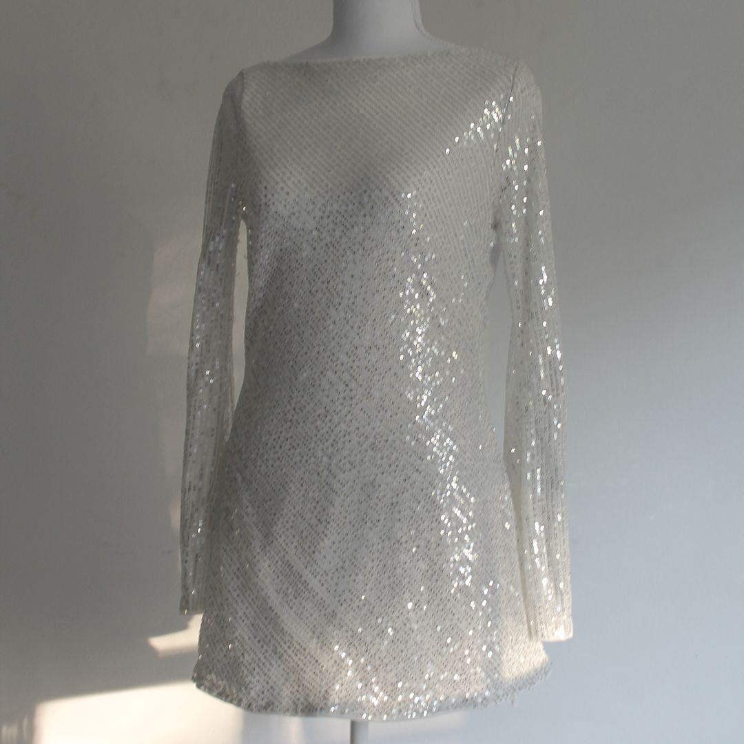 Orélia Open Back Sequin Mini Dress - Image 6