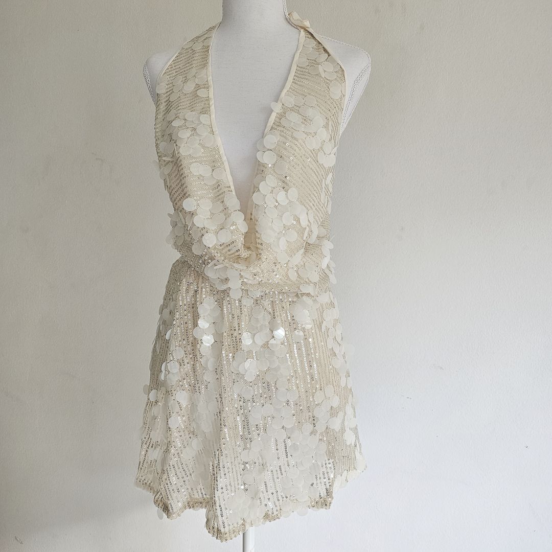 Virelle Sequin Halter Mini Dress - Image 5