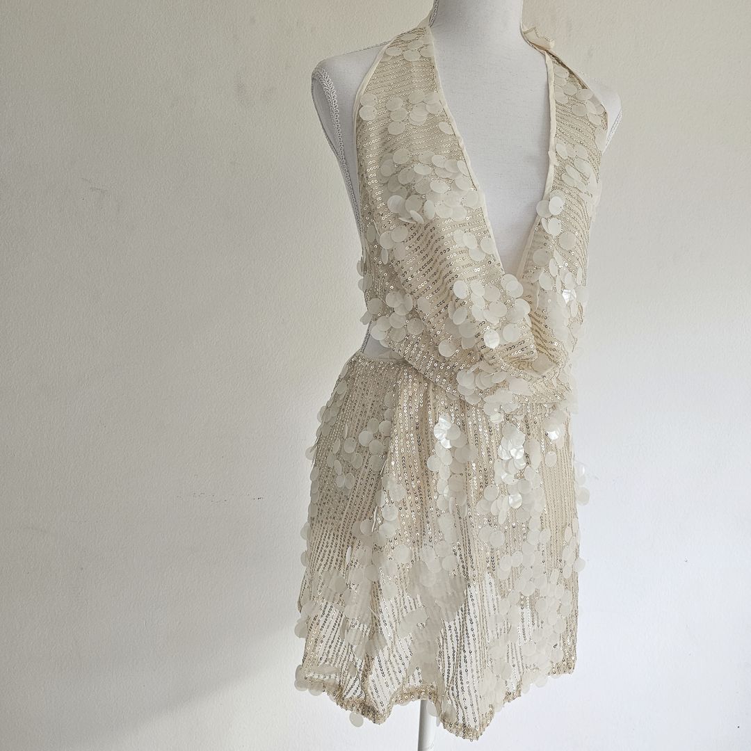 Virelle Sequin Halter Mini Dress - Image 7