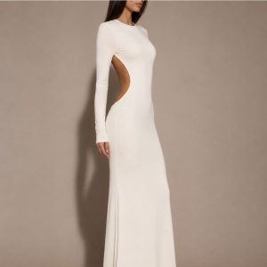 becomingmrs online bridal Chanelline Open Back Gown