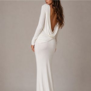 becomingmrs online bridal Ellainne Drape Back Gown
