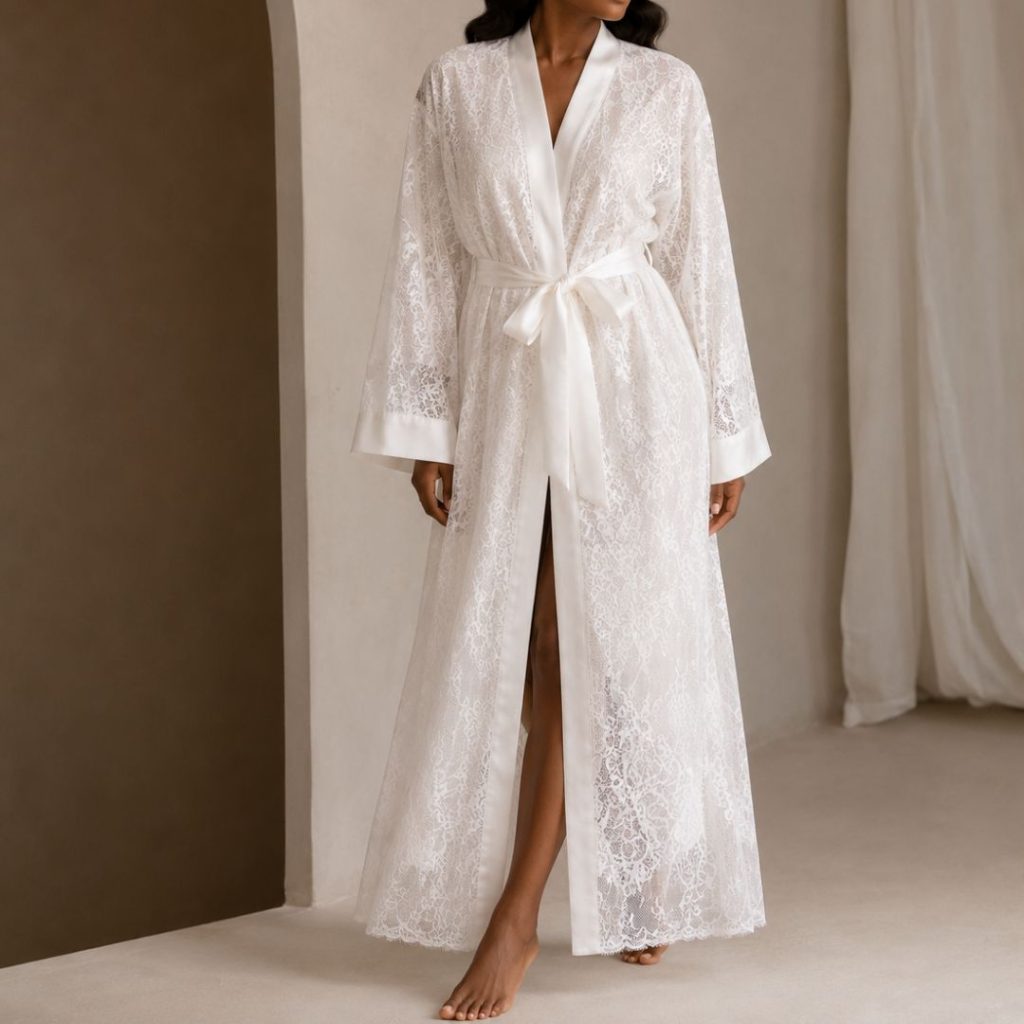becoming mrs online bridal shop Jasminne Lace Bridal Robe