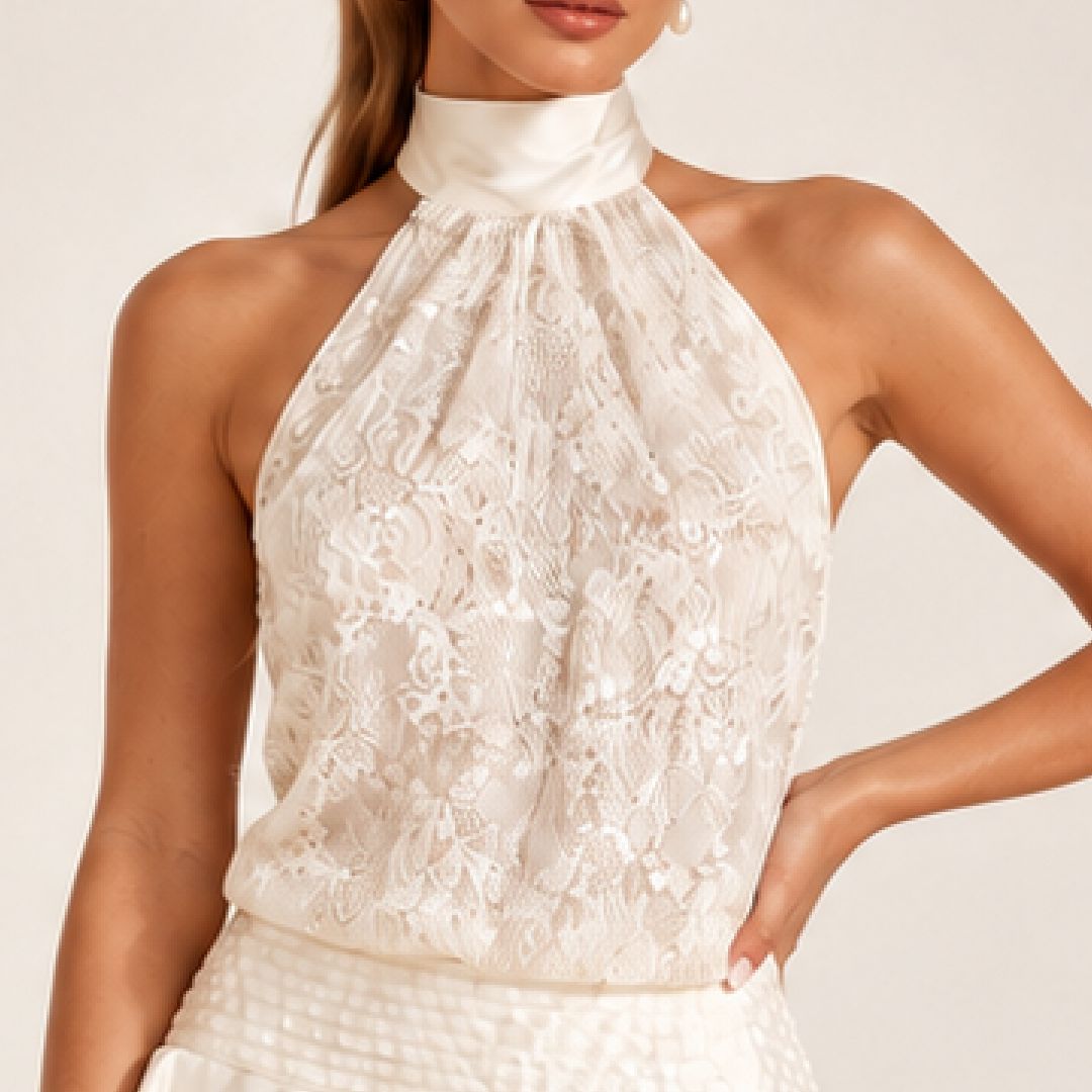 becoming mrs online bridal store Laurelle Halter Mini Dress